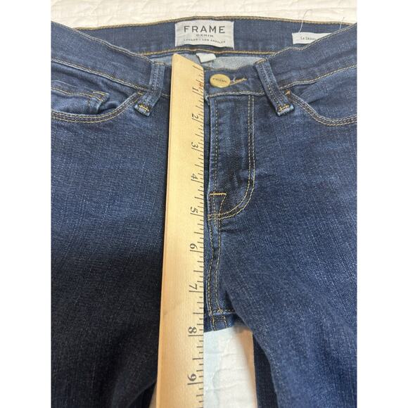 Frame Jeans Womens Sz 26 Blue Le Skinny De Jeanne Logo Denim Pockets - Picture 3 of 6